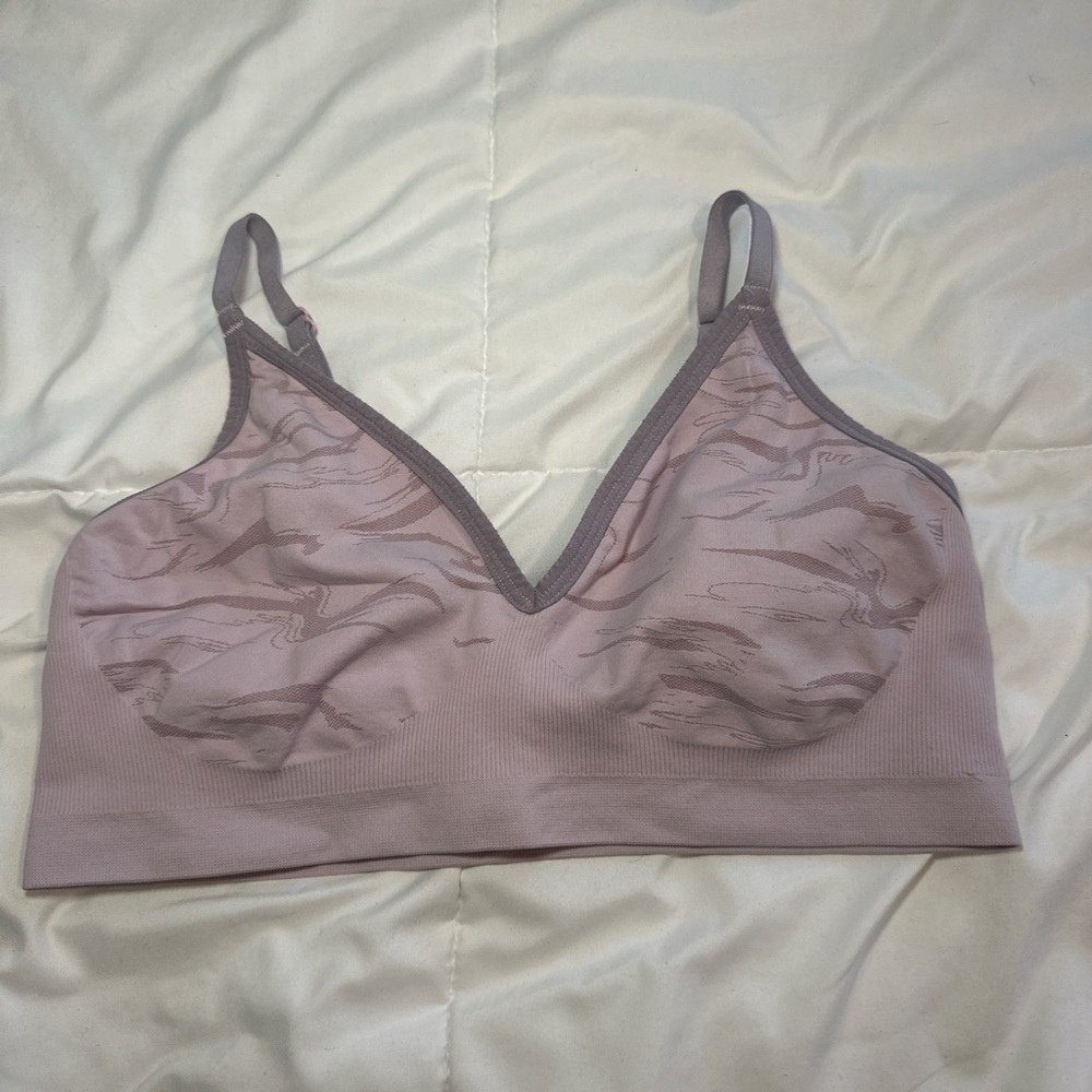 SOLD Gymshark Pink Soft Bra with Adjustable Straps and Plunging Neckline